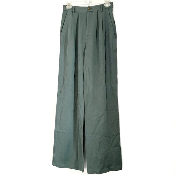 Reformation Pants - Reformation Slate‎ Blue Mason Pleated Trouser Pants - 2